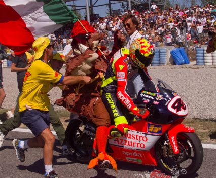 Rossi grew up riding and racing scooters and they were made cool by him and others of his era...