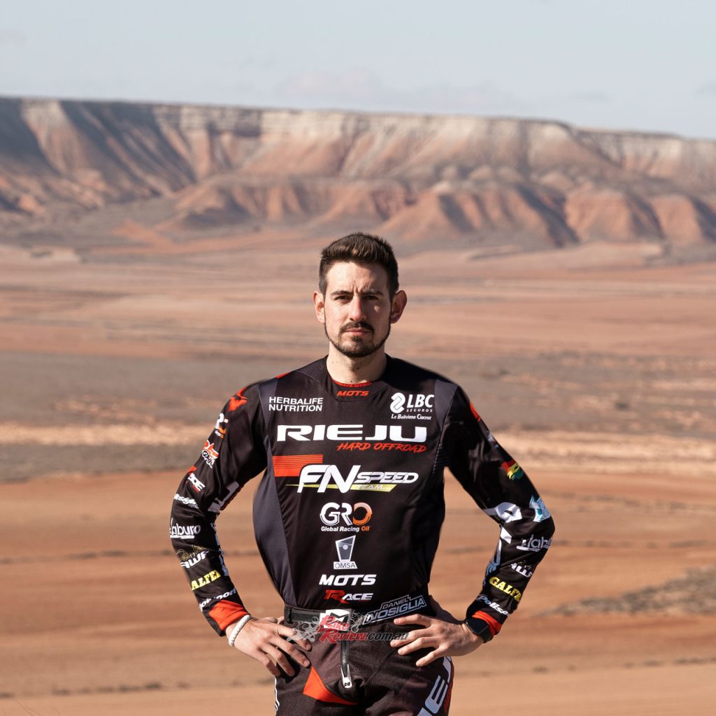"Linked to the world of motorbikes since he was born, Bolivian rider Daniel Nosiglia has competed in more than 14 rallies in different parts of Latin America."