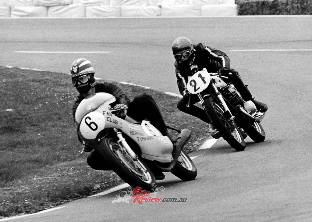 The 1972 Assen Nationals. Herman Timman leads Frank Coopman on the Kawasaki!