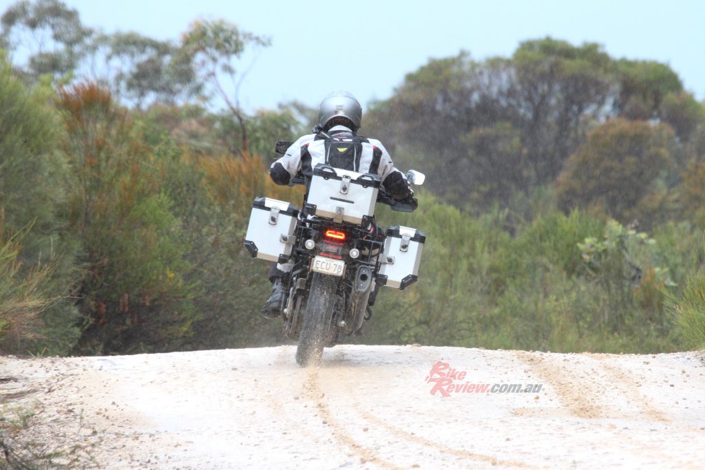 Jeff says the Pan America sits between the GSA and V-Strom XT off-road, and he gelled with it very much, thanks to the handling and the engine character.