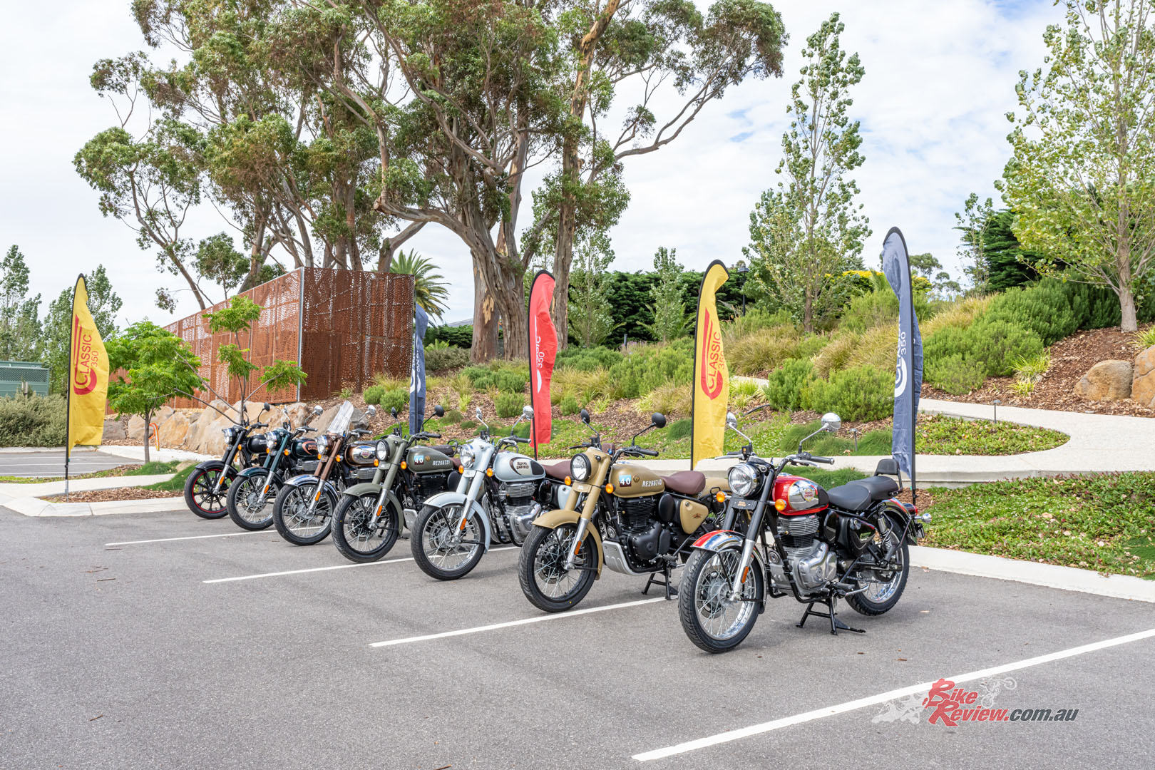 Royal Enfield invited us to the launch of the updated Classic 350. With seven different colourscheme's on show at Marnong Estate in Mickleham, VIC.