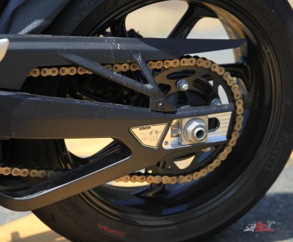 S 1000 RR swingarm and revised gearing.