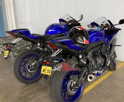 The YZF-R7 LA (left) and the HO (right). The difference in output is LA 38.3Kw[52.1hp]@8000rpm, HO 56.45kW[74.8hp]@9000rpm and LA 57.5Nm[42.5ft-lbs]@4000rpm, HO 68Nm[50ft-lbs]@6500rpm - so huge!