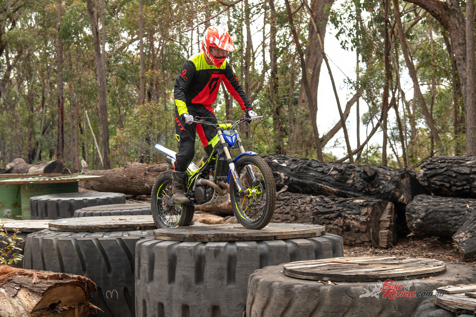 The incredibly capable Sherco held up well to a day of being launched on top of these massive tyres!