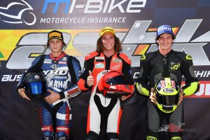 Tom Edwards, Olly Simpson and Tom Drane completed the front row for the Supersport 600 class.