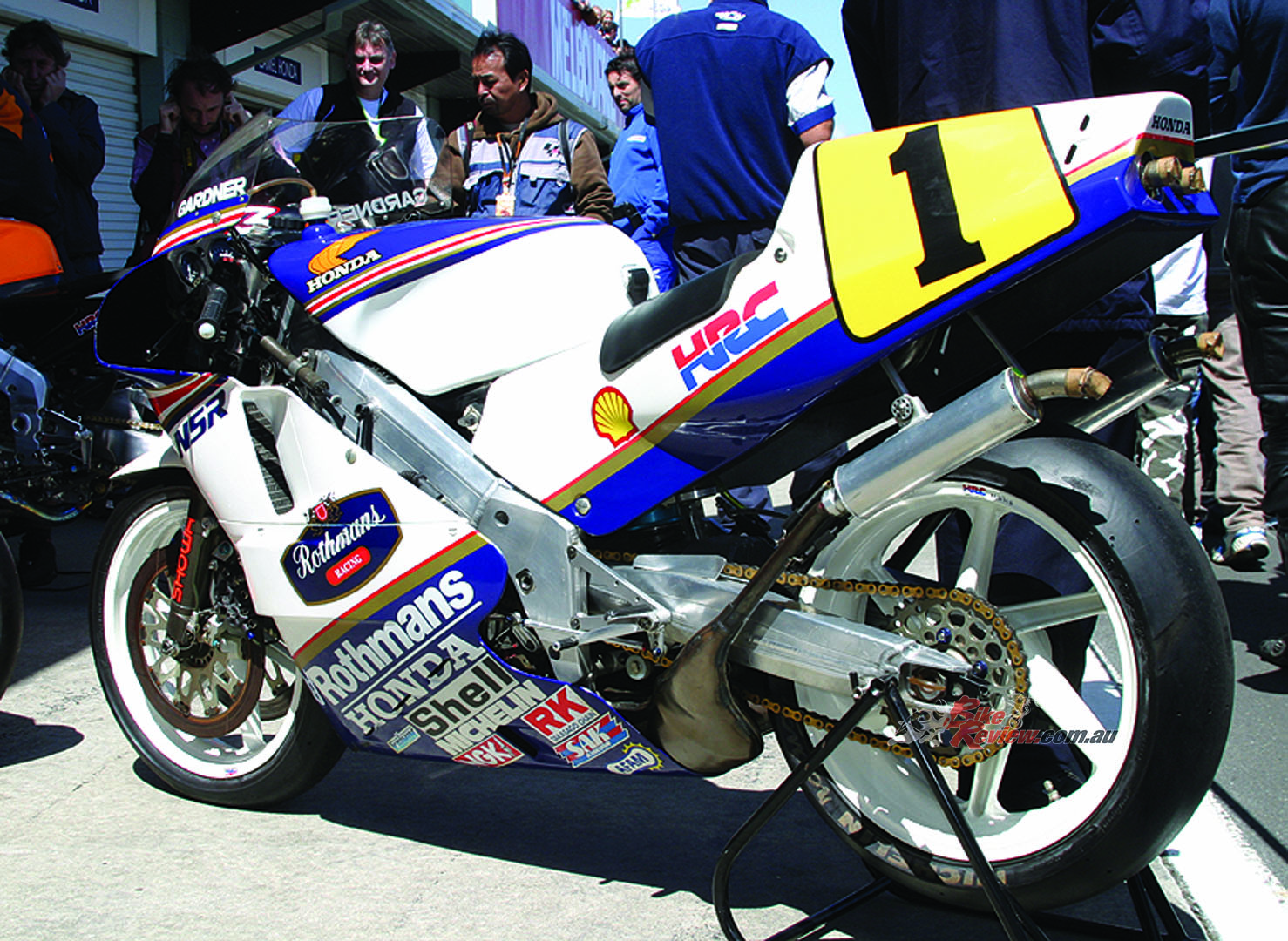 It's hard to pick which bike has a more iconic livery, the Rothmans Honda blue/white combo is easily the most defining colour schemes of the 80s and early 90s.