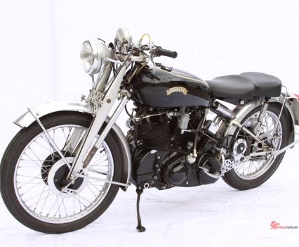 The Vincent Black Shadow, or ‘Series C’ was the next step in the evolution of the Rapide, following the Series B which had introduced internal oil pipes, a gearbox integrated into the engine, revised cylinder angles