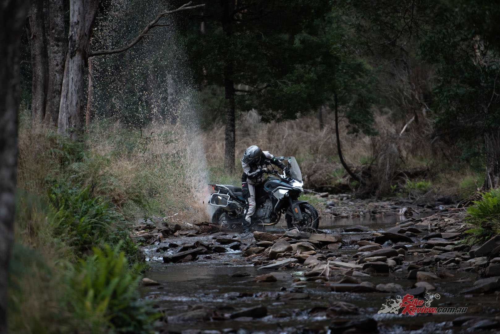 Nick is used to light enduro bikes. Causing him to get stuck in a few spots on the 800MT, which is bulky in comparison!