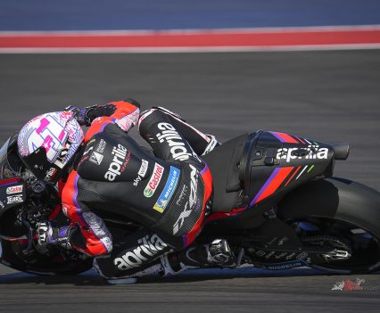 Just a few months ago, Aprilia were seriously struggling at COTA. Times have changed for the team in 2022...