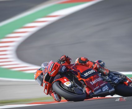 rancesco Bagnaia (Ducati Lenovo Team) claimed P3 to make it a Ducati triple threat on the front row and, just behind, two more Ducatis line up P4 and P5... making it the first ever front five lockout for the factory, and the first for a single manufacturer since Honda in 2003 at Motegi.