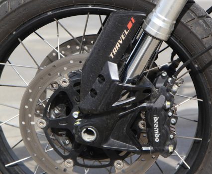 320mm stainless steel floating discs Brembo radial-mounted four piston calipers.
