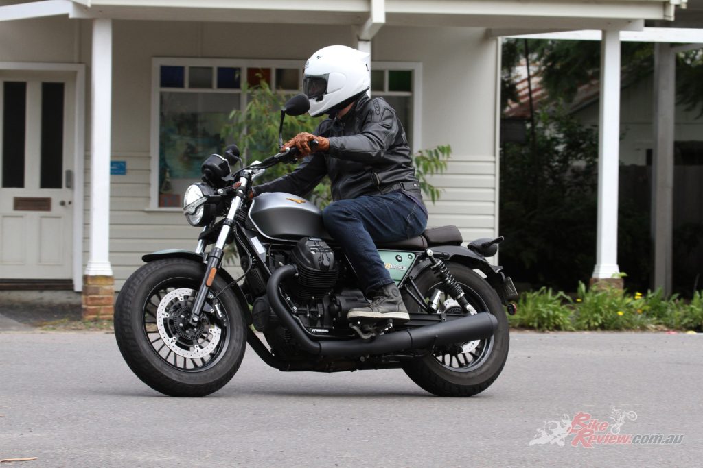 The ergonomics of the V9 Bobber suited Jeff's all stature well, feeling comfortable on 300km+ cruises.