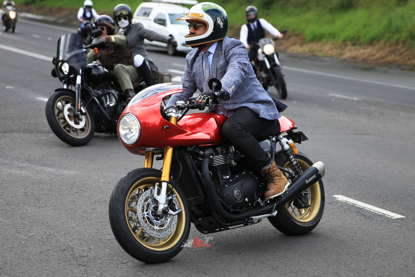 DGR creator and director, Mark Hawwa, joined us for the ride in Wollongong on-board his Triumph Thruxton.
