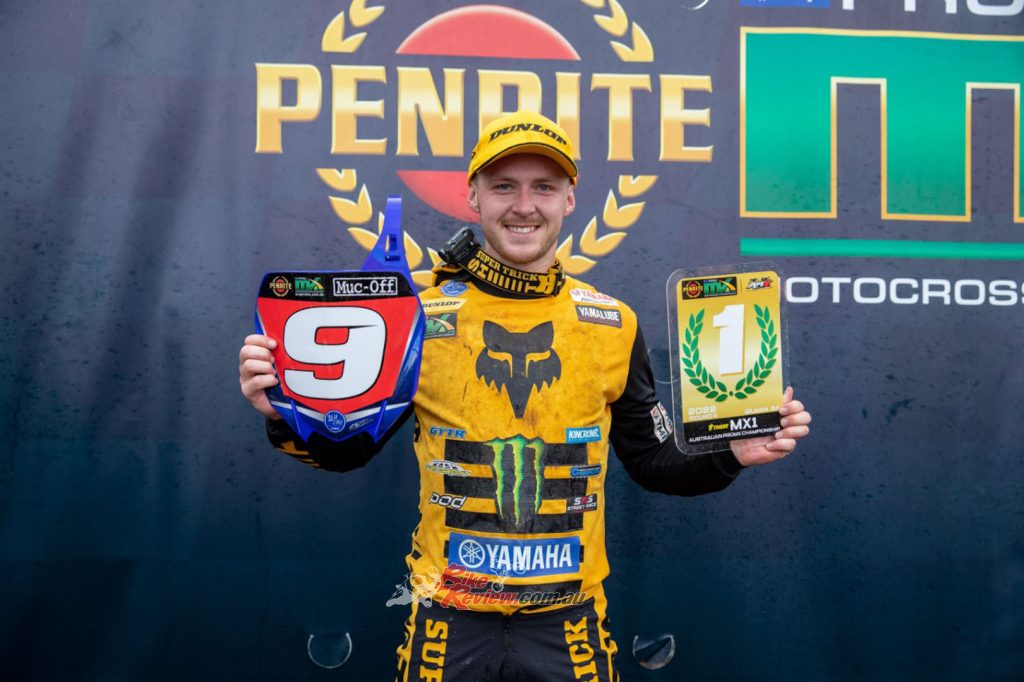 “It’s been a long time coming and to get my first race win, my first-round win and my first red plate in the MX1 class makes it so special for me and the team." said Aaron.