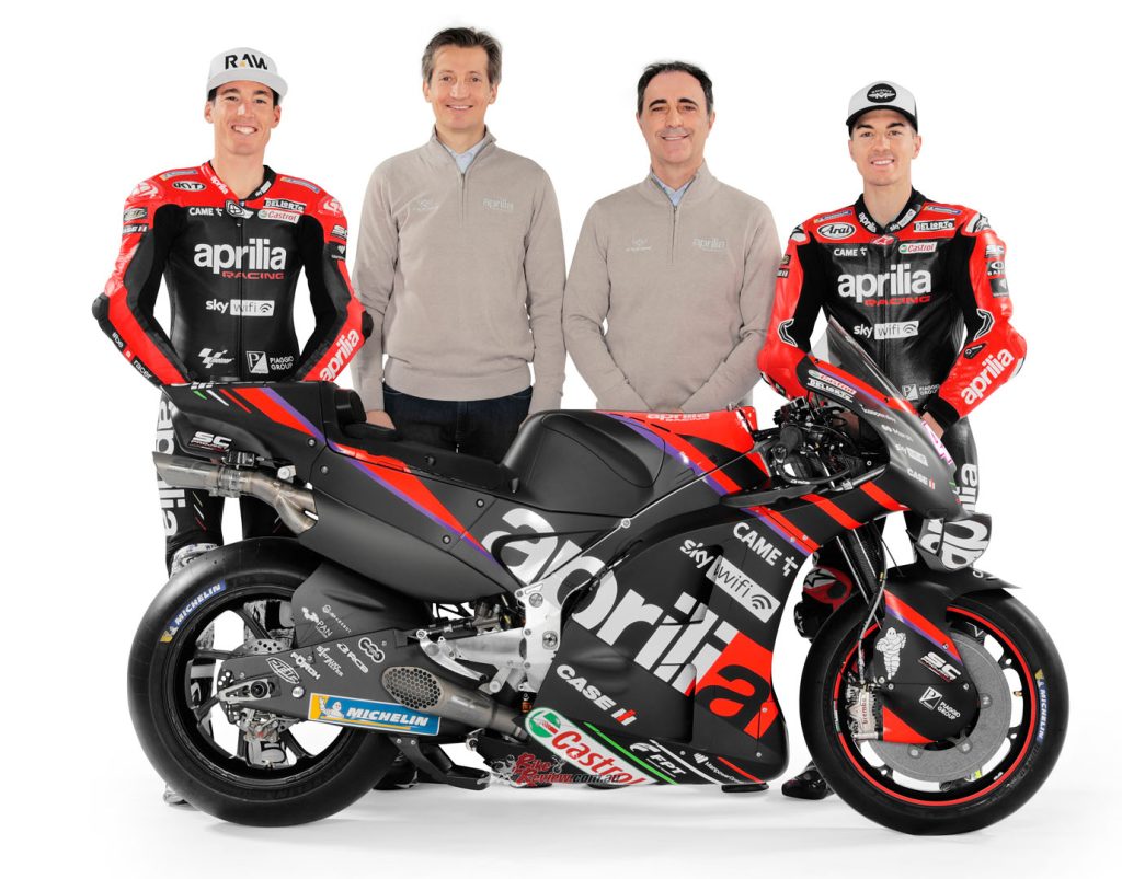 Aleix Espargaró and Maverick Viñales will be astride the factory RS-GP machines in the 2023 and 2024 seasons.