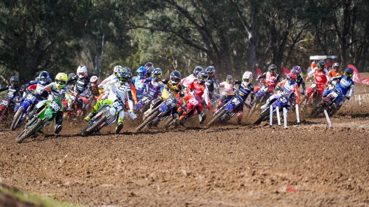 A procession of Yamaha’s battled for the podium placings throughout the moto...