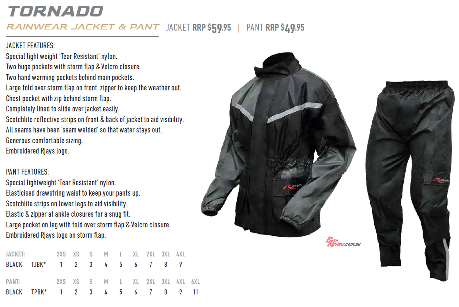 Tornado wet hot sale weather gear