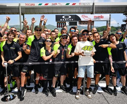 Celebrating with the Mooney VR46 team.