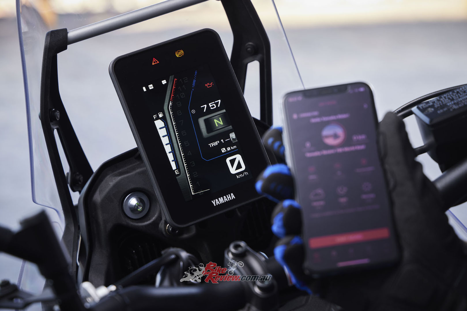 Another improvement over the old bike is the new 5in TFT dash and its numerous features including mobile phone connectivity, and an ICO computer for rally competition.