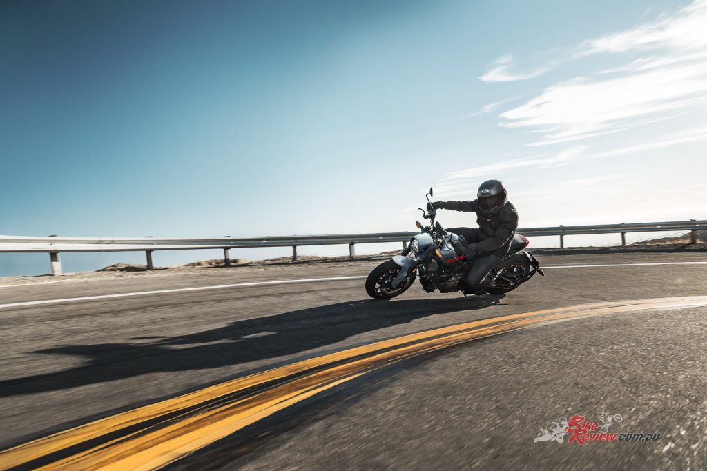 "Delivering a truly superior riding experience, the FTR Stealth Grey benefits from 123 hp and 120 Nm of torque from  its punchy, sporty 1203cc liquid-cooled V-twin engine."