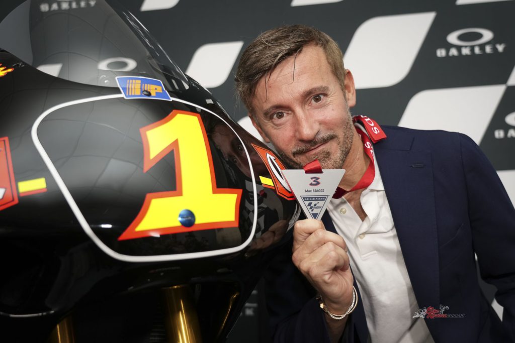 Four-time World Champion, Max Biaggi, is inducted into the Hall of Fame at Mugello...