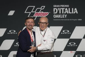Biaggi with Dorna CEO Carmelo Ezpeleta.