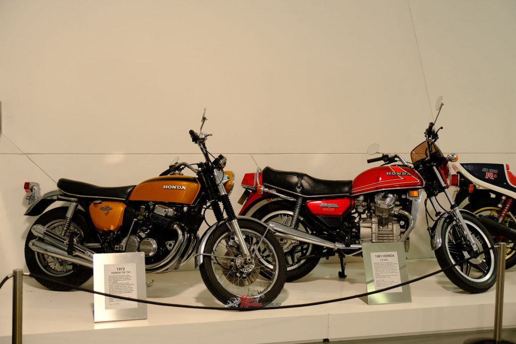 Isn’t this combination interesting! I think just about anybody familiar with both bikes would say that Honda’s CB750 was bigger than the CX500. Both bikes sold extraordinarily well, of course.