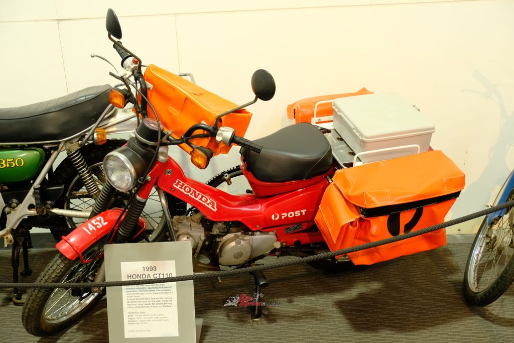 It’s always interesting to see your own work, even in a museum! When Australia Post realised that the job of delivering mail by motorcycle was the most dangerous thing they asked any of their workers to do, they commissioned me to make it safer. This bike is the result.