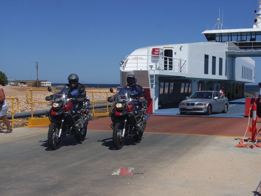 Rolling off the old ferry in Lucky Bay. If you’re heading for Port Lincoln or points west, it is a good alternative to Highway 1 through Port Augusta.