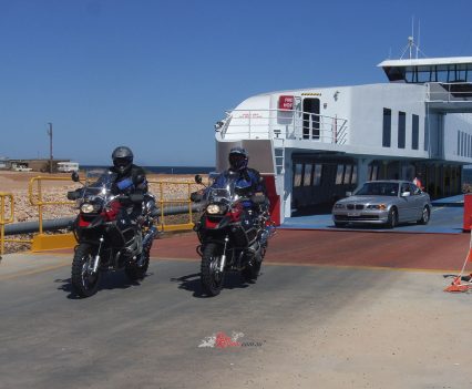 Rolling off the old ferry in Lucky Bay. If you’re heading for Port Lincoln or points west, it is a good alternative to Highway 1 through Port Augusta.