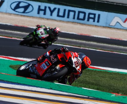 Michael Ruben Rinaldi (Aruba.it Racing – Ducati) battled his way up from 10th on the grid to claim a second podium of the weekend, and the season.