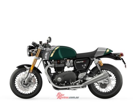 2023 Triumph Thruxton RS Competition Green & Silver Ice.