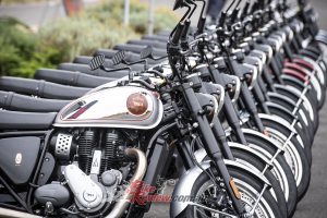 The first production models of the new BSA, called the Gold Star recalling the fabled sports bike of the fifties, have been have been launched to the press.