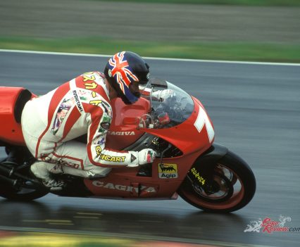 The Cagiva didn't just see improvements in power application but in the way it handled too.