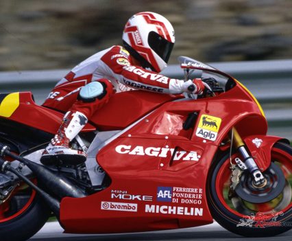 "Seventh place in the points table at the end of the year was Cagiva's best-ever result, even if the season tailed off with some front-end tyre problems shared with fellow Michelin users, Honda."