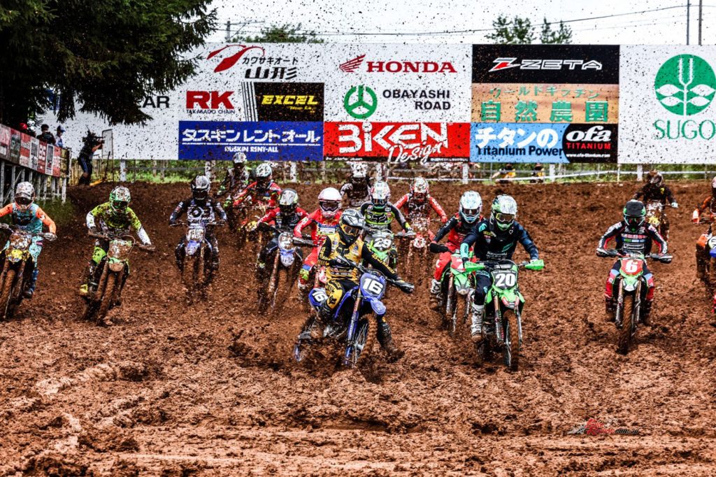 Jay Wilson kept his Japanese race winning streak alive, with another round victory at round three of the all Japanese Motocross Championship held at a wet and soggy Sugo circuit.