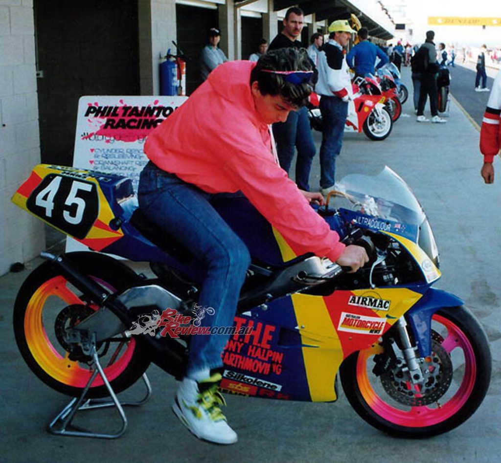 Mat and his mum discussed 1991 and it was decided they would really commit and get Mat a new RGV250 and raise the funds for a stint at the Australian 250 Production Championships.