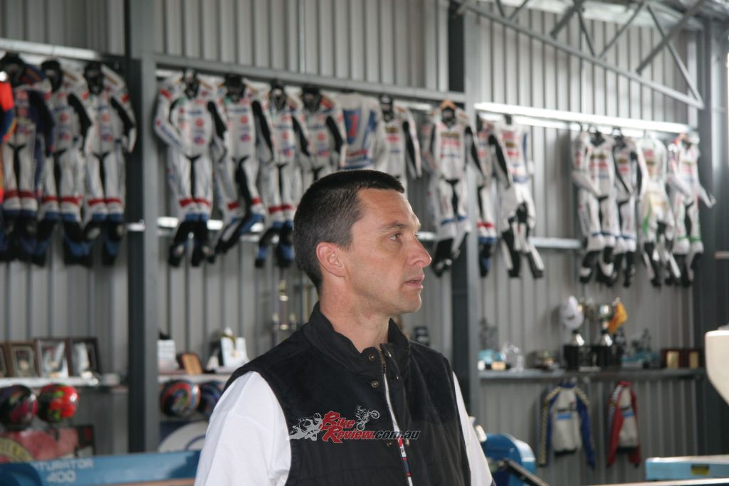 Mat at his plane and chopper hangar/man cave in Sydney in 2010. 