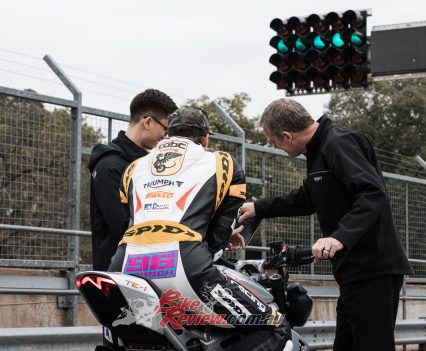 Daytona 200 champion racer Brandon Paasch participated in the final testing phase.