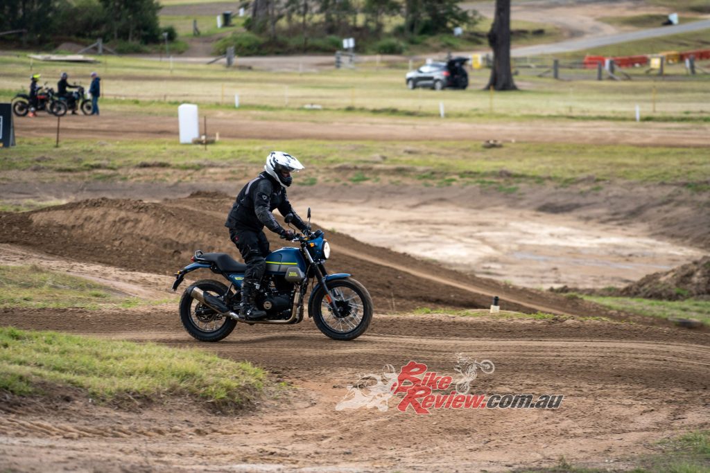 AJ had a ball on the scrambles track, a bit out of his comfort zone and that of the bike, but an absolute blast!