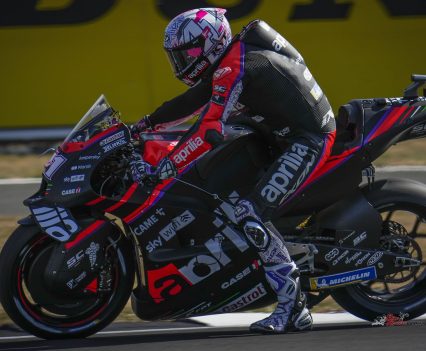 Aleix Espargaro didn't manage to capitalise on the number 20's P8 at Silverstone as he took ninth, but after a huge highside on Saturday left him racing with a broken heel, that became a job well done.