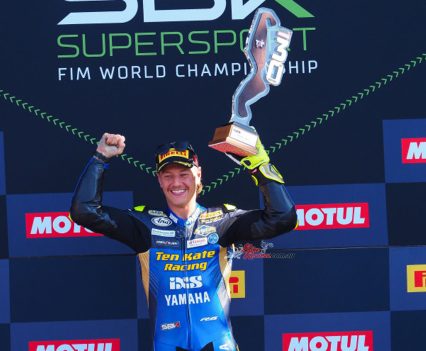 Aegerter has smashed out nine out of 12 race wins for the 2022 WorldSSP and is on track to snatch the crown on-board his Ten Kate Racing Yamaha R6.