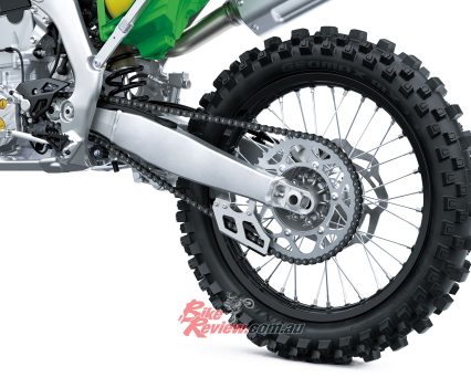 The rear tyre is wider than the previous model.