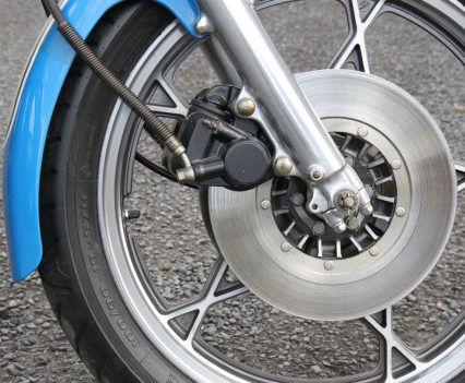 Non ventilated rotors were lethal in the wet. Alloy wheels were trick for the era.