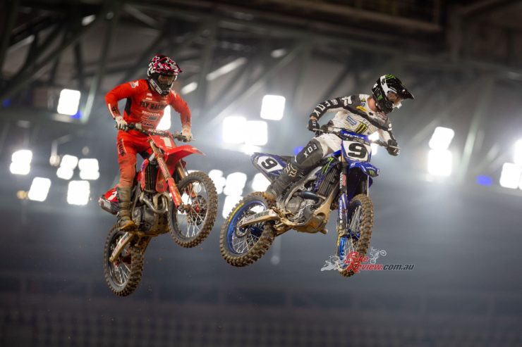Aaron Tanti took up the fight to the big name US imports to charge to a second place finish at the opening round of the Australian Supercross Championship (ASX).
