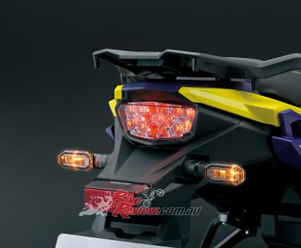 LED taillight and indicators.