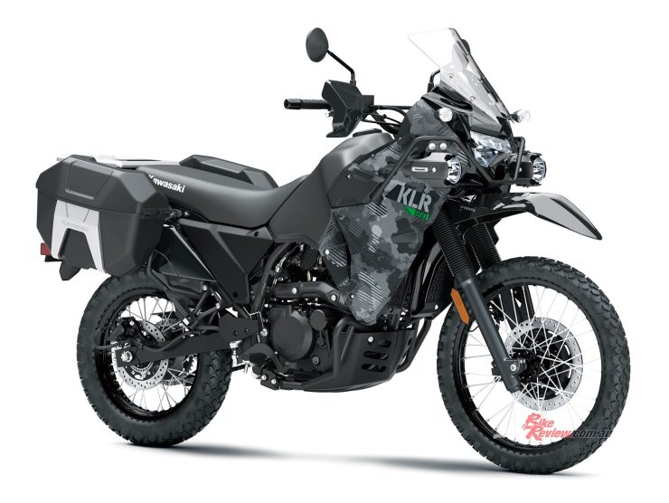 In Australia two versions will be available: KLR650 and KLR650 Adventure, both models are factory fitted with ABS and are fuel injected.