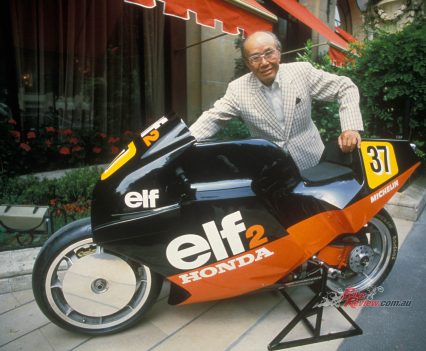 Soichiro Honda with the ELF2.