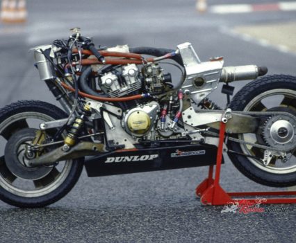 The Honda in-line four-cylinder engine acted as a fully-stressed member, F1 car-style.