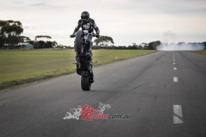 Wheelie on a Triumph Rocket!